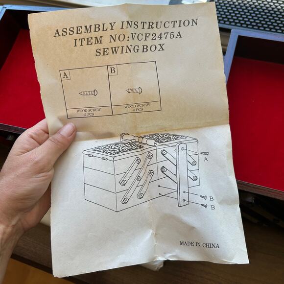 New Vintage Timberland Accordion Sewing Box Wood Mid Century Modern tapestry top - Picture 5 of 14